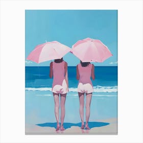 Two Women On The Beach 3 Canvas Print