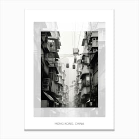 Poster Of Hong Kong, China, Black And White Old Photo 2 Canvas Print