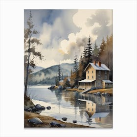 House By The Lake Canvas Print