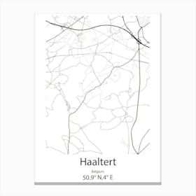 Haaltert,Belgium Minimalist Map Canvas Print