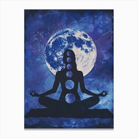 Yoga In The Moonlight Canvas Print