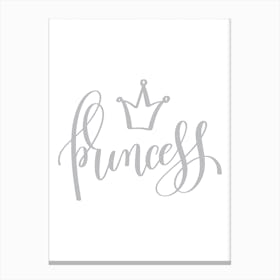 Princess Grey Print Canvas Print