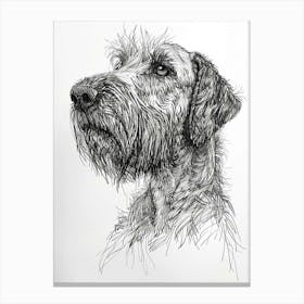 Hairy Dog Line Sketch 2 Canvas Print