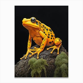 Golden Poison Frog Realistic Portrait 7 Canvas Print