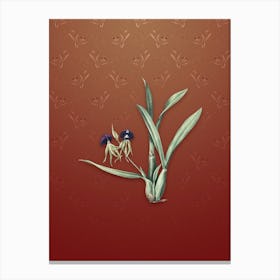 Vintage Clamshell Orchid Botanical on Falu Red Pattern n.0040 Canvas Print