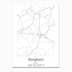 Borgloon,Belgium Minimalist Map Canvas Print