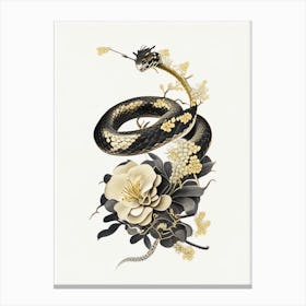 Wagler S Pit Viper Snake Gold And Black Canvas Print