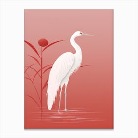 Minimalist Egret 1 Illustration Canvas Print