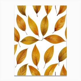 Autumn Leaves Seamless Pattern Canvas Print
