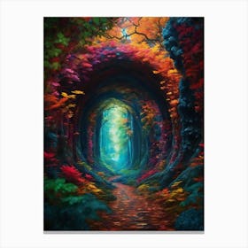 Tunnel In The Forest Canvas Print