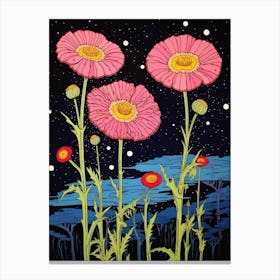 Nightime Flower Illustration Canvas Print