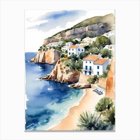 Spanish Cala Granadella Javea Costa Blanca Travel Poster (32) Canvas Print