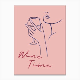 Pink Wine Time Canvas Print