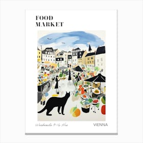 The Food Market In Vienna 5 Illustration Poster Canvas Print