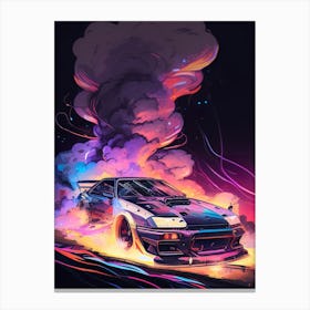 Muscle Smoke Drift Retro Racing vintage classic Car 8 Canvas Print