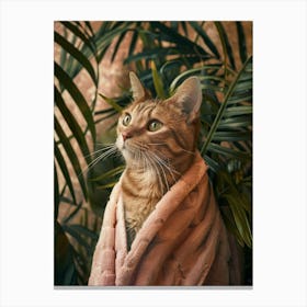 Cat In A Blanket Canvas Print