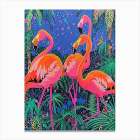 Greater Flamingo Bolivia Tropical Illustration 3 Canvas Print