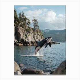 Orca Whale Jumping 1 Canvas Print