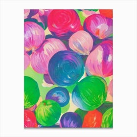 Shallots Risograph Retro Poster vegetable Canvas Print