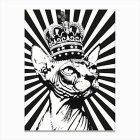 Sphynx Cat With Crown Canvas Print