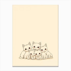 Cute Kawaii Kittens Canvas Print