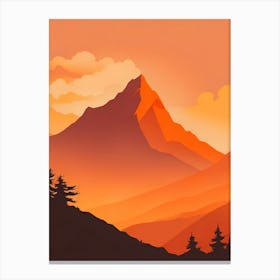 Misty Mountains Vertical Background In Orange Tone 22 Canvas Print