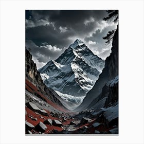 Mountain Landscape The Majestic Summit of Everest Canvas Print