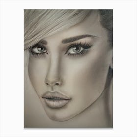 Woman With Long Blonde Hair Canvas Print