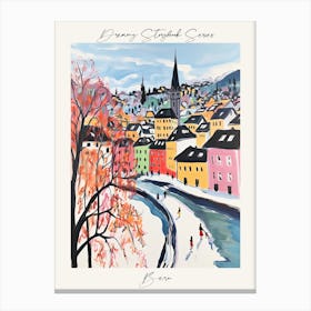 Poster Of Bern, Dreamy Storybook Illustration 2 Canvas Print