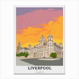 Liverpool At Sunset Travel Canvas Print