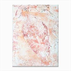 Leaf Print Orange And Pink Canvas Print