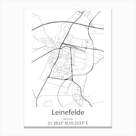 Leinefelde,Germany Minimalist Map Canvas Print