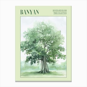 Banyan Tree Atmospheric Watercolour Painting 1 Poster Canvas Print