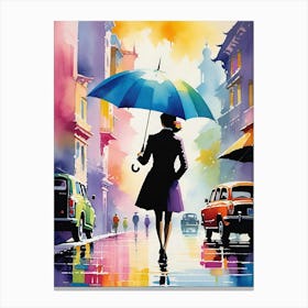 Woman With Umbrella Canvas Print