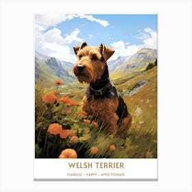 Vintage Welsh Terrier Portrait 2 Canvas Print