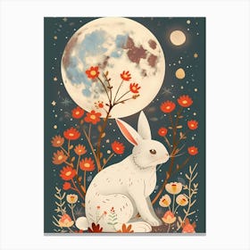 Rabbit At The Moon Easter Bunny Canvas Print