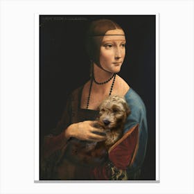 Lady With A Cockapoo - Leonardo Da Vinci Parody Canvas Print