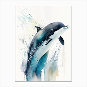 Commerson S Dolphin Storybook Watercolour  (1) Canvas Print