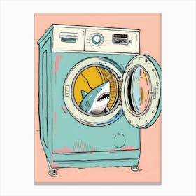 Shark In Washing Machine 1 Canvas Print