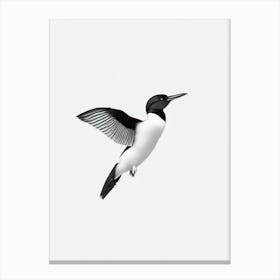 Loon B&W Pencil Drawing 1 Bird Canvas Print