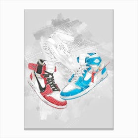 Jordan Off White Watercolor Canvas Print