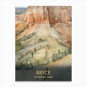 Bryce Canyon National Park Watercolour Vintage Travel Poster 2 Canvas Print