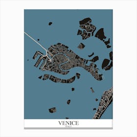 Venice Black Blue Canvas Print