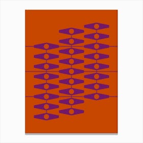 Abstract Eyes In Purple And Burnt Orange Canvas Print