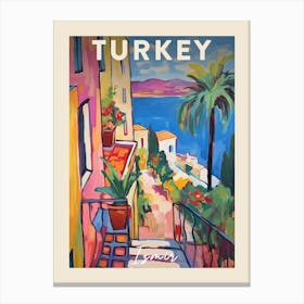 Izmir Turkey 2 Fauvist Painting  Travel Poster Canvas Print