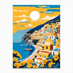 Summer In Positano Painting (178) Canvas Print