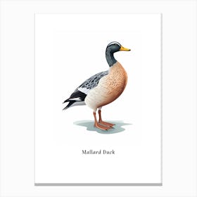 Mallard Duck Kids Animal Poster Canvas Print