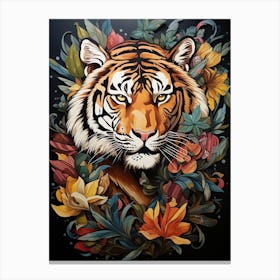 Tiger Art In Mural Art Style 2 Canvas Print