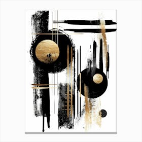 Abstract Black And Gold Painting 11 Canvas Print