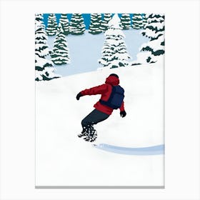 Snowboarder In The Snow Canvas Print